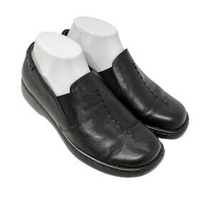 Naturalizer Women Music Black Loafer Slip On Stitch Detail Textured Leather 7.5W